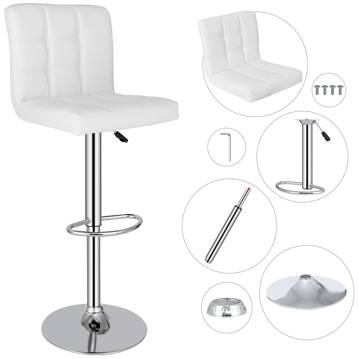 Set of Two Height Adjustable Armless Swivel Bar Stools Y802236
