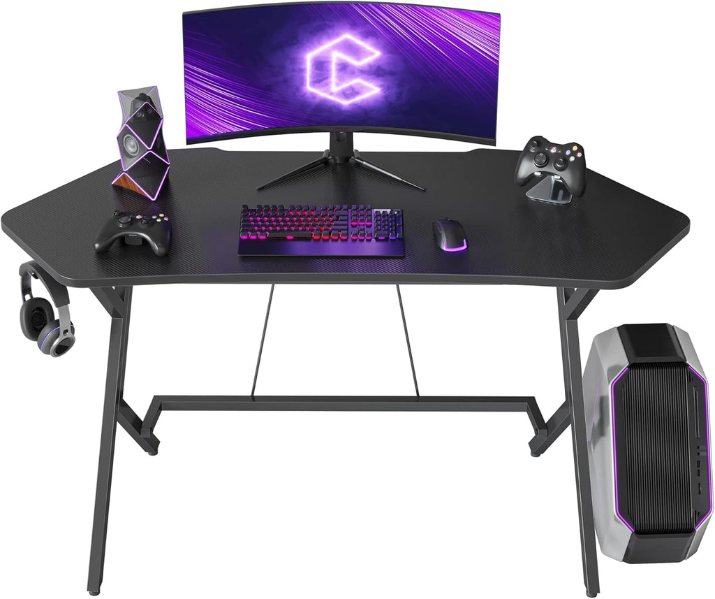 47 inch Gaming Desk with Carbon Fiber Surface and Cable Tray B563