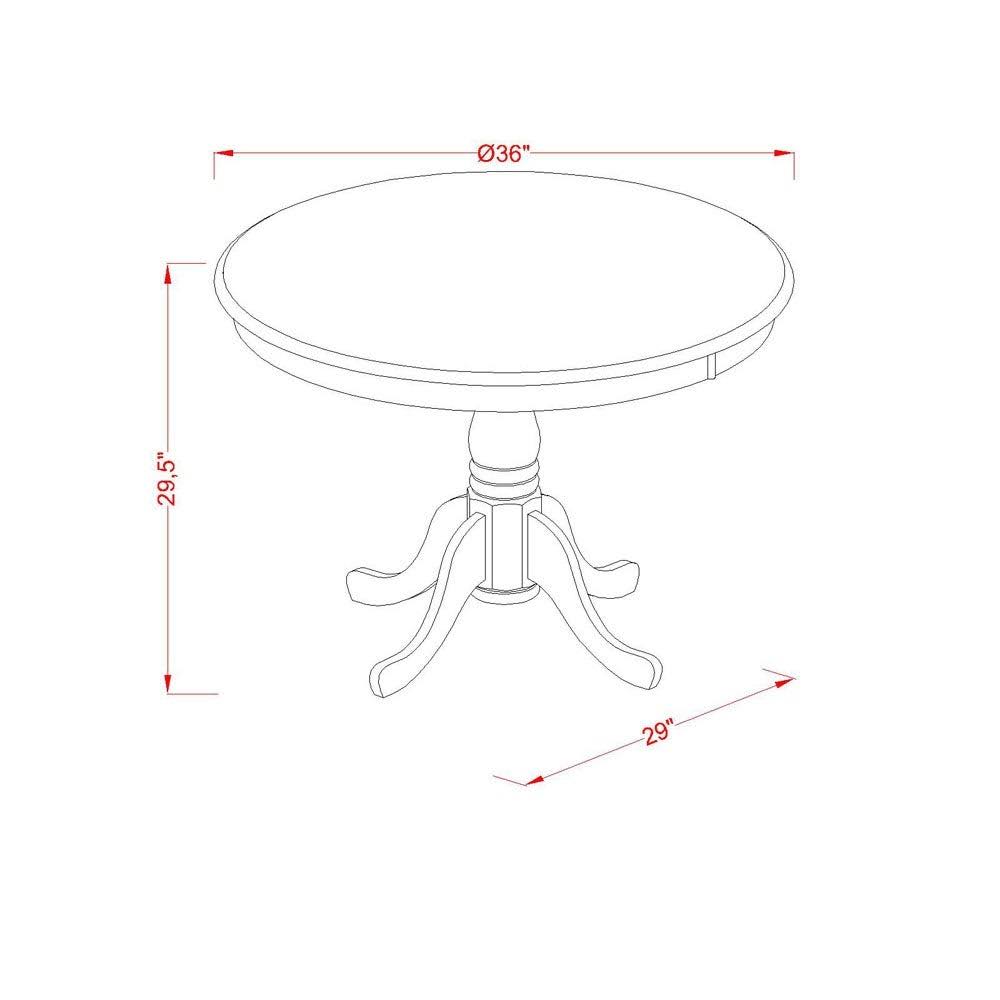 5pc Round 36 inch Table and 4 Vertical Slatted Chairs M792