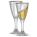 White Wine Glasses with Gold Rim, Set of 2 I168779