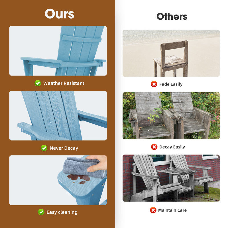 Red HDPE Folding Adirondack Chair E663