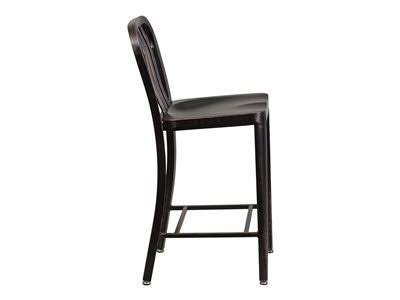 Black-Antique Gold Metal Counter Height Stool N1082