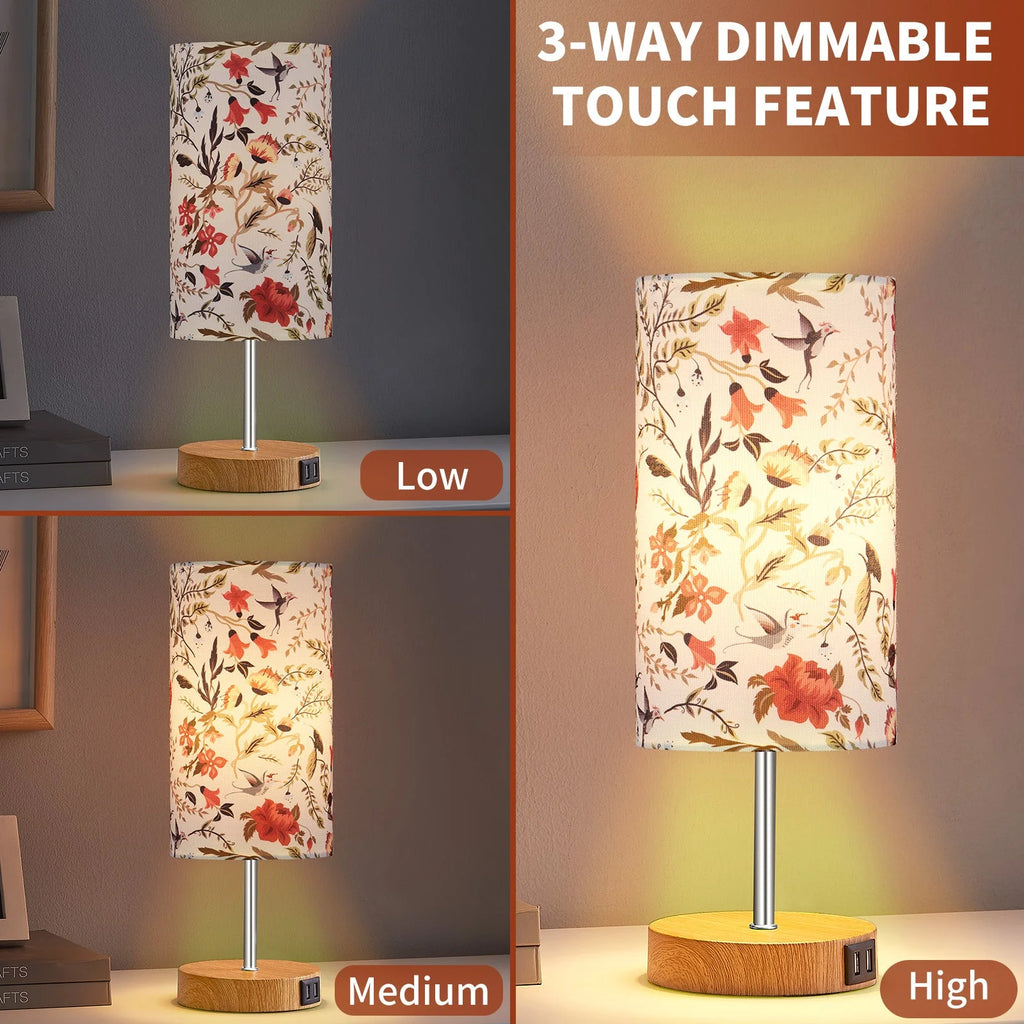 15" Touch Control Table Lamp with Dual USB Ports C931