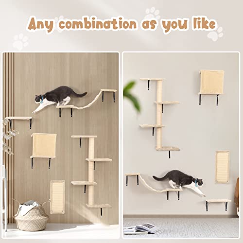 Gray 5 Piece Cat Shelves with Tree, Perch, Scratcher, Bridge & Condo K4661
