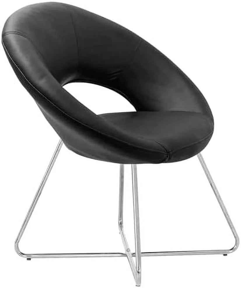 PU Leather Accent Chairs Set of 2 with Chrome Steel Legs O40405
