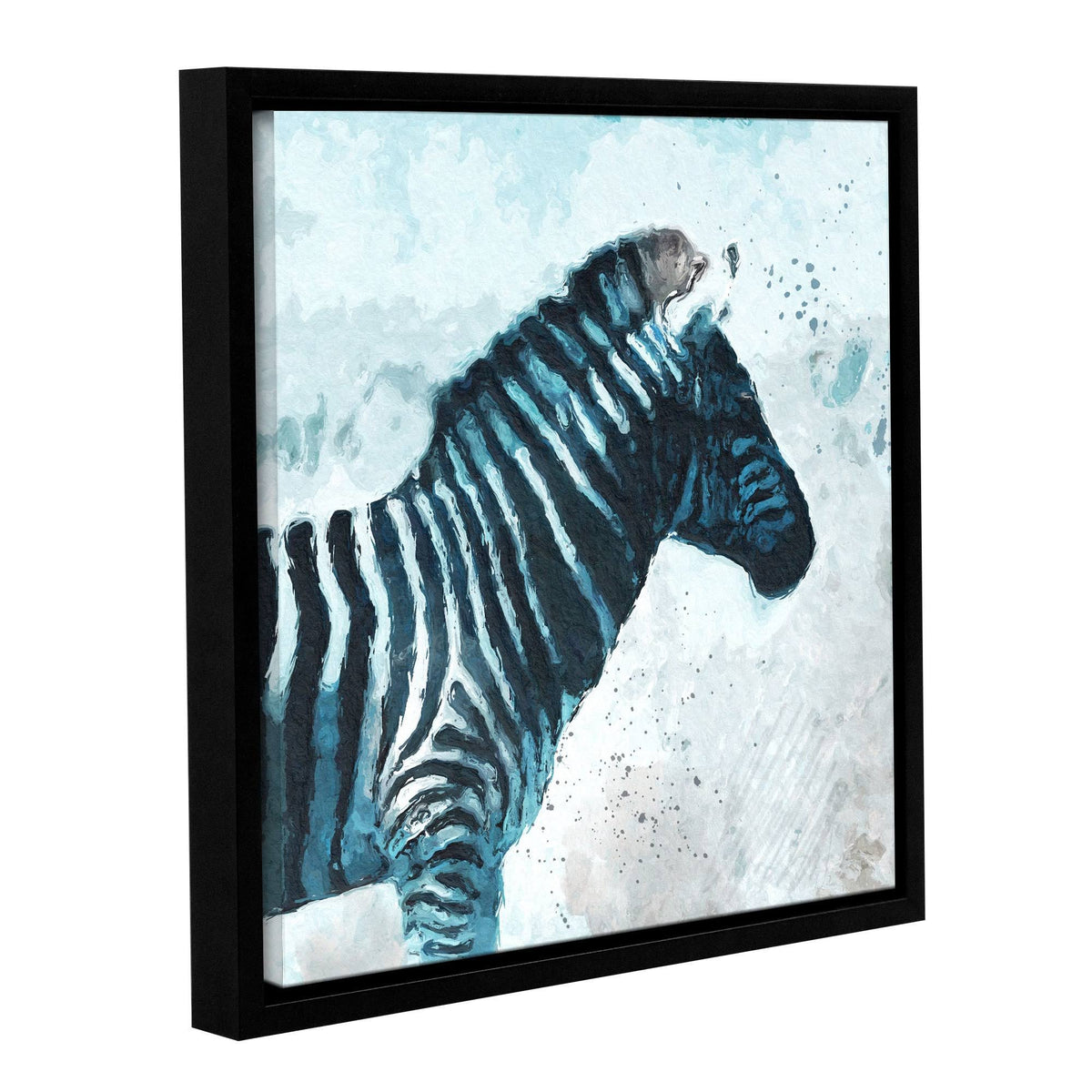 Zebra Gallery Wrapped Floater-framed Canvas 24x24 Y90422