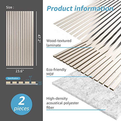 White Elm 3D Fluted Acoustic Panel C40441