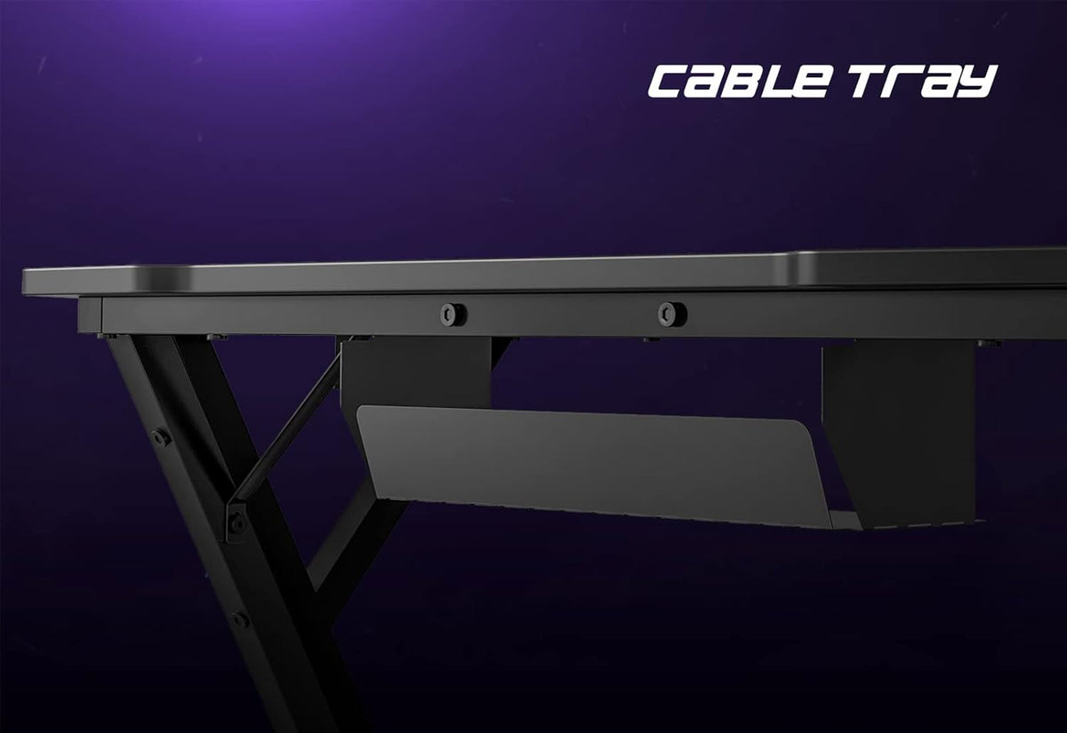 47 inch Gaming Desk with Carbon Fiber Surface and Cable Tray B563