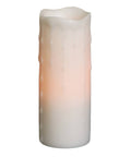White LED Wax Dripping Pillar Candle Set of 3 X690033