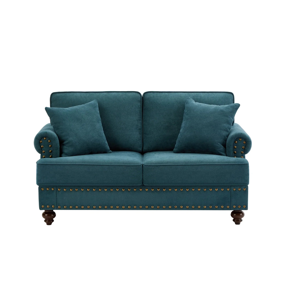 Lake Green Chenille Upholstered Sofa S2882