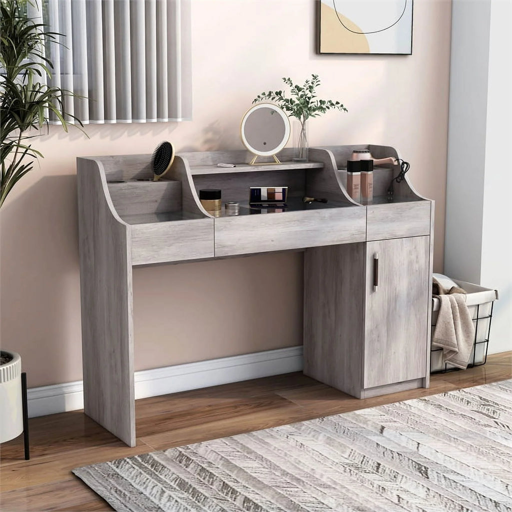 Wood Multi-Storage Vanity Table Y79571