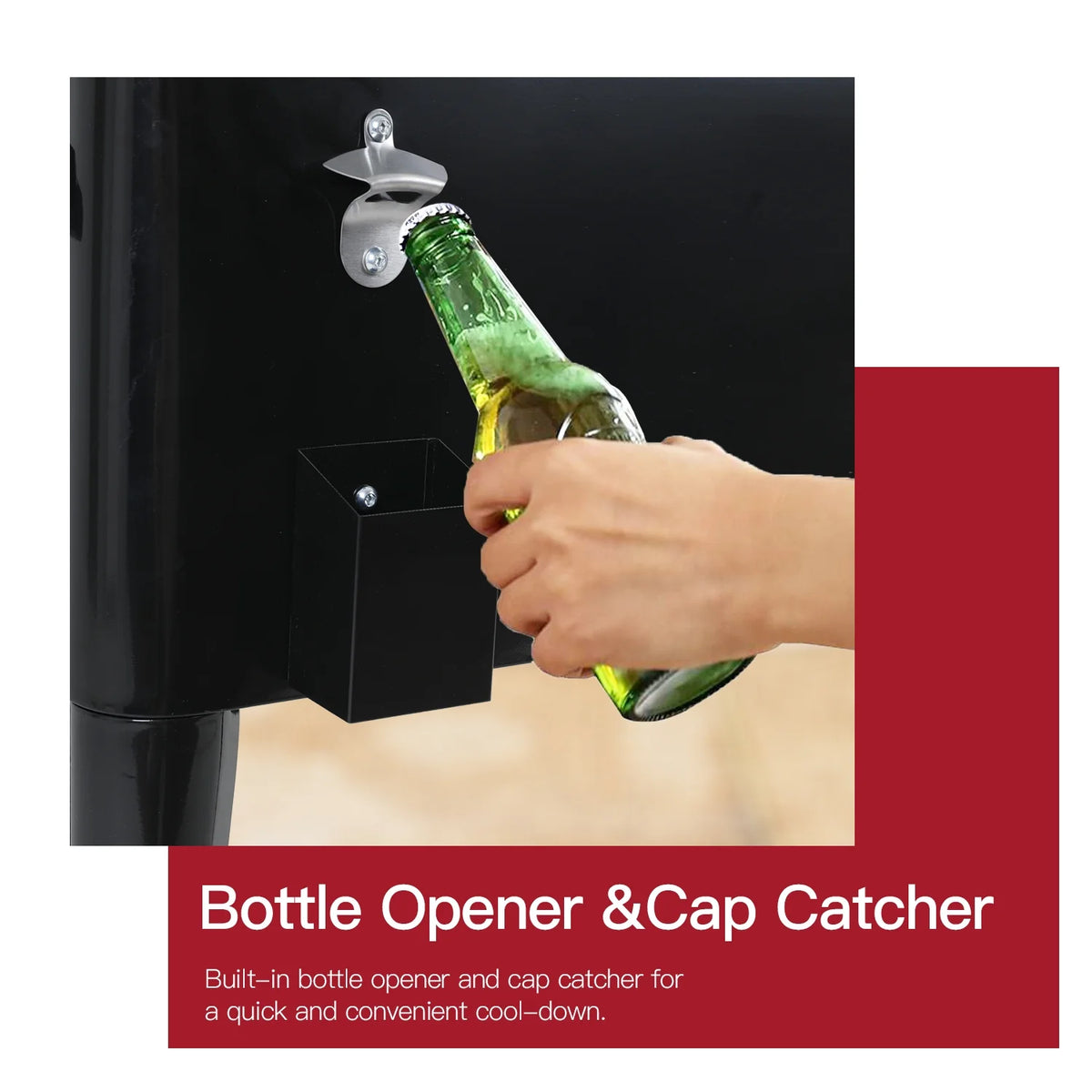 80 Quart Rolling Ice Cooler with Wheels and Bottle Opener E491198