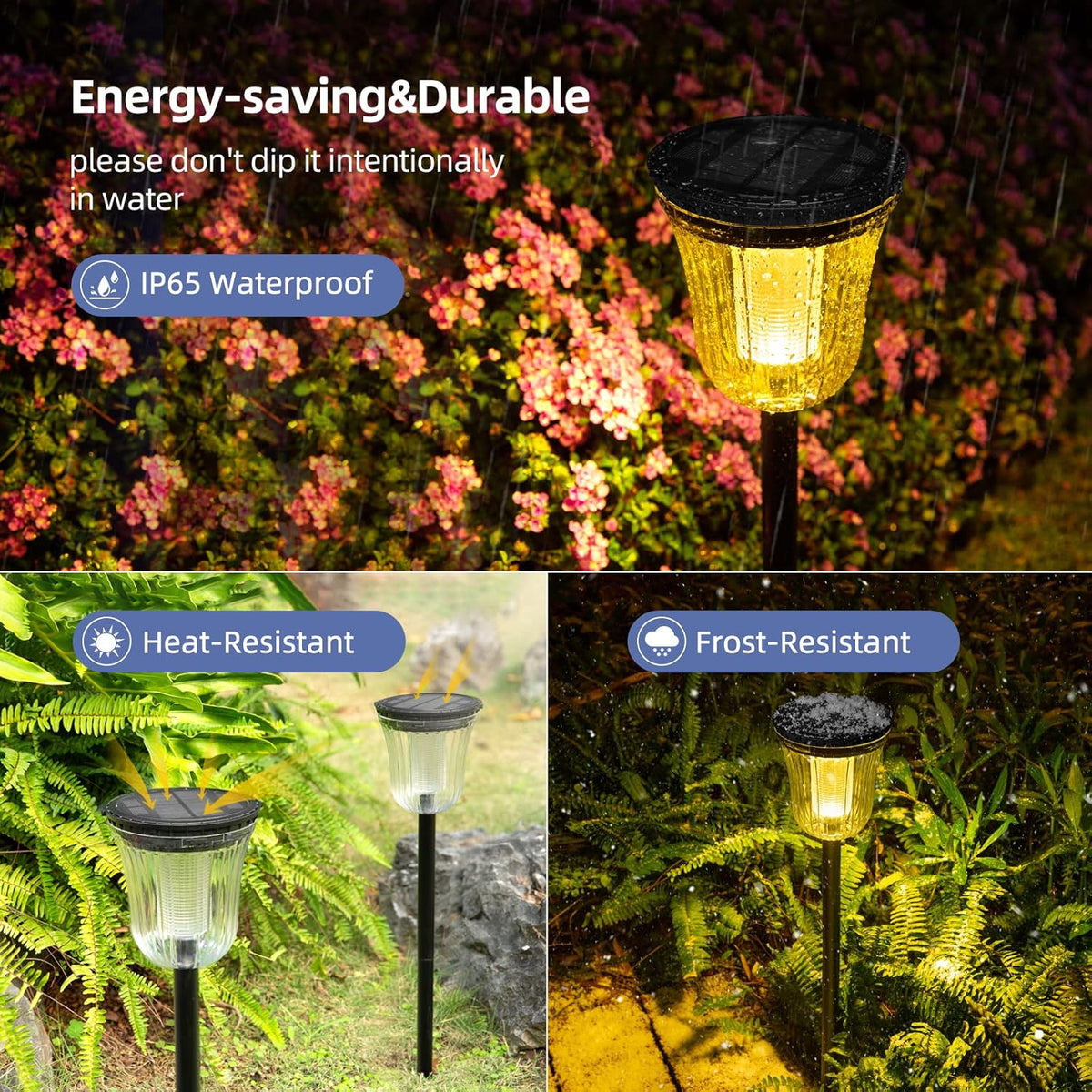4 Pack IP65 Waterproof Solar Pathway Lights J716