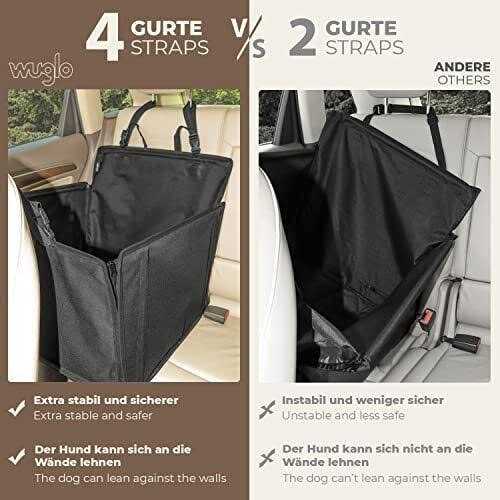 Extra Stable Dog Car Seat with 4 Fastening Straps T2093