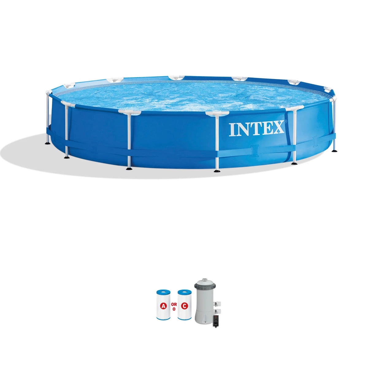 12' x 30 Metal Frame Round Above Ground Swimming Pool S81251