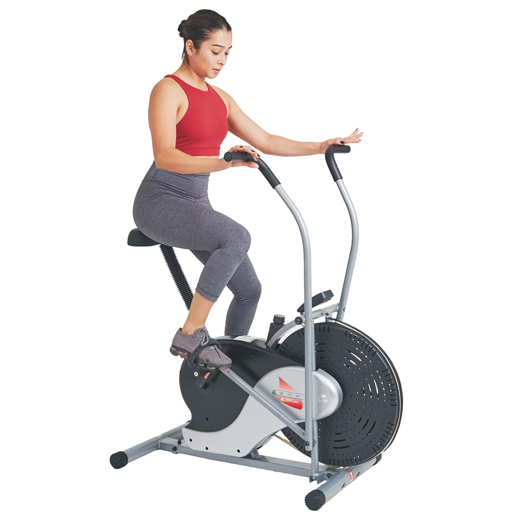 Upright Stationary Fan Bike with Adjustable Seat Y365