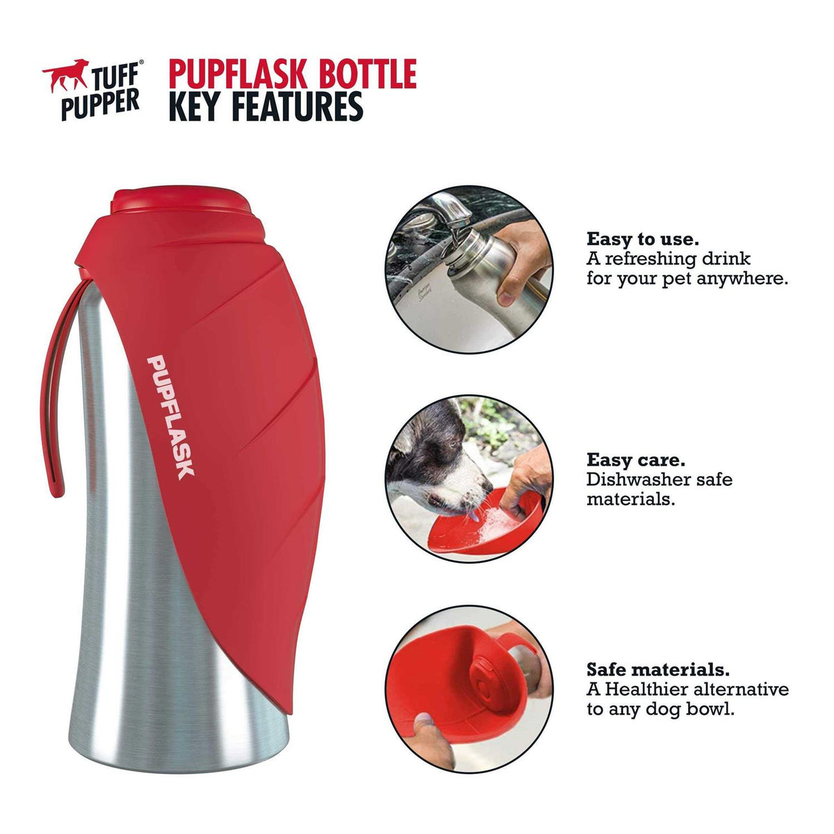 Large Stainless Steel Dog Water Bottle J8107