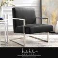 Charcoal PU Leather Accent Chair J103194