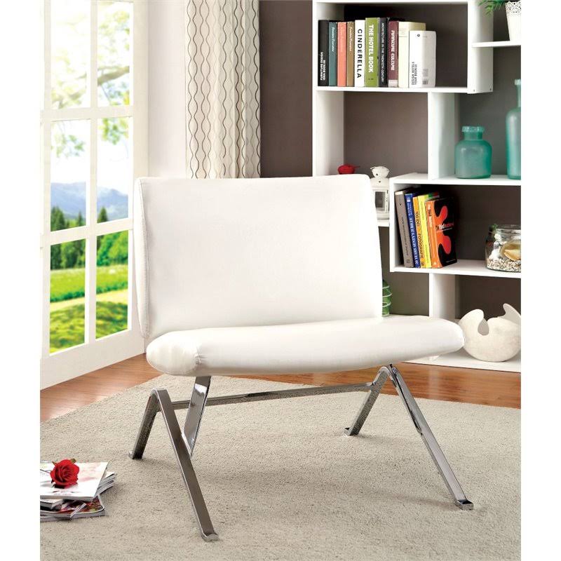 White Contemporary Wood Accent Chair W66991