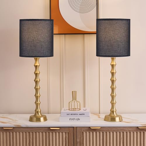 30.5" Rustic Table Lamps Set of 2 with Linen Oatmeal Lampshade K5446