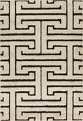 Ivory Dark Brown Rug 7'7 x 10'6 Q952