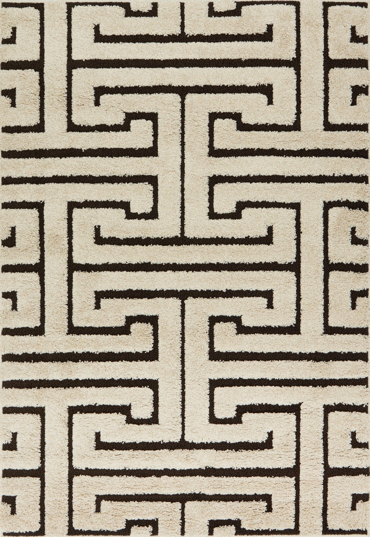 Ivory Dark Brown Rug 7'7 x 10'6 Q952