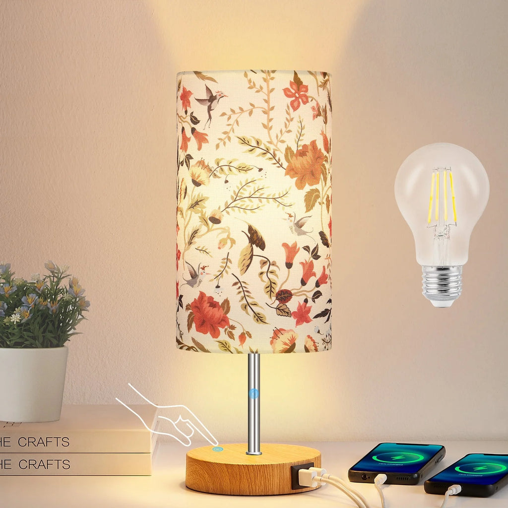 15" Touch Control Table Lamp with Dual USB Ports C931