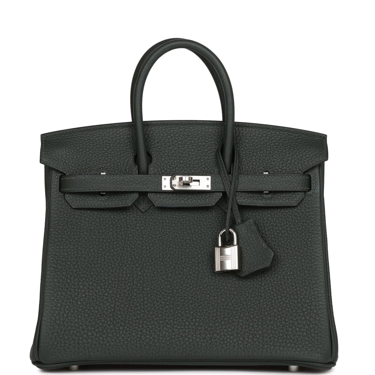Birkin 25 Vert Fonce Togo Palladium Hardware U766741