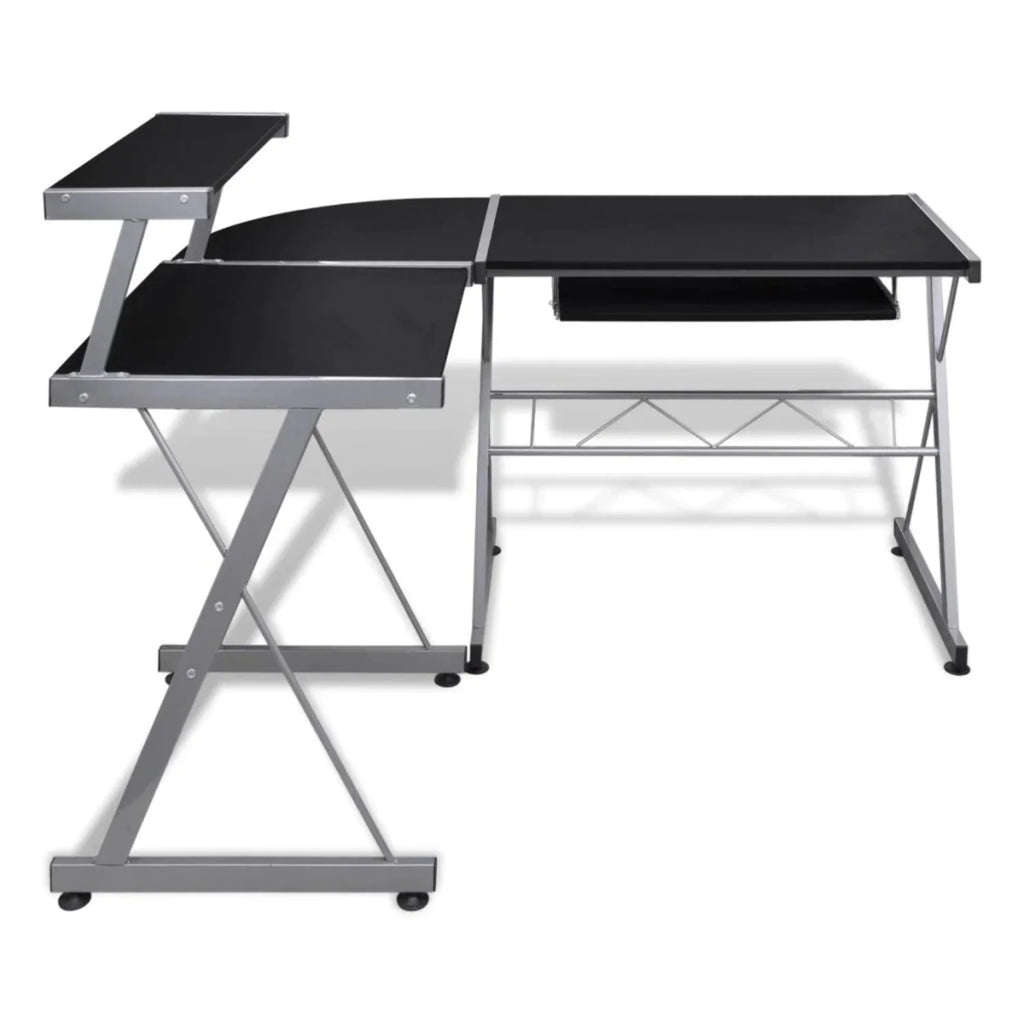 Black Computer Desk With Pull Out Keyboard Tray M229289