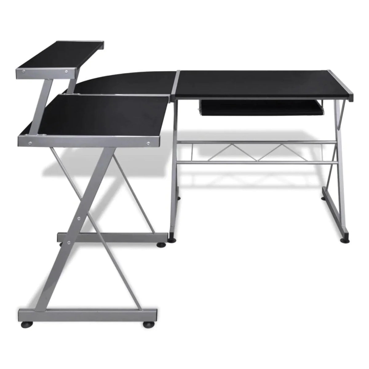 Black Computer Desk With Pull Out Keyboard Tray M229289