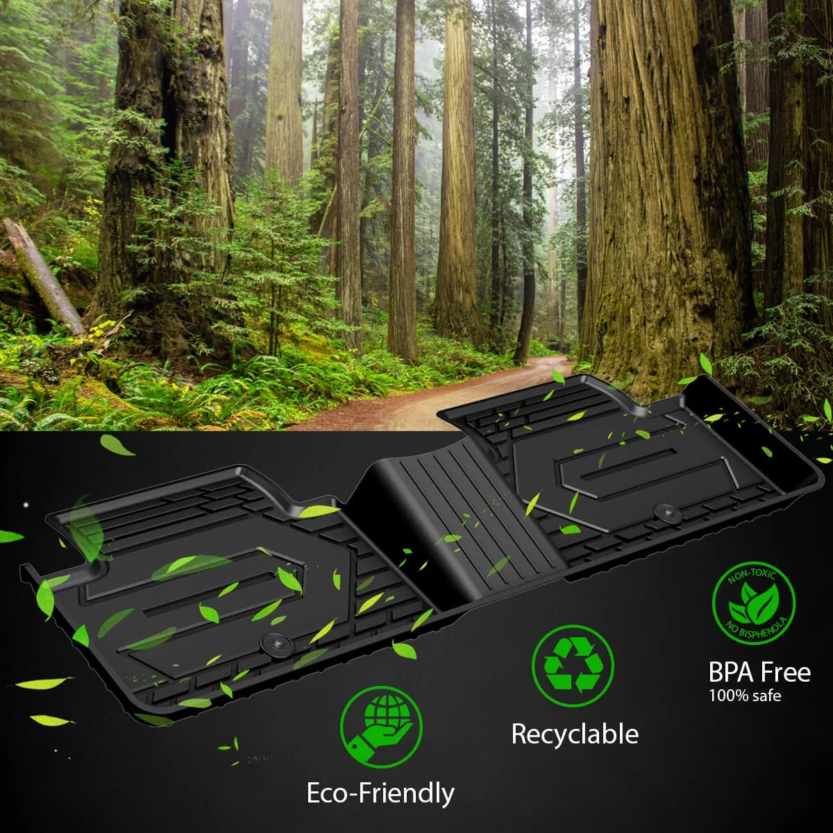 Black TPE All Weather Car Mats for Chevrolet Equinox D825