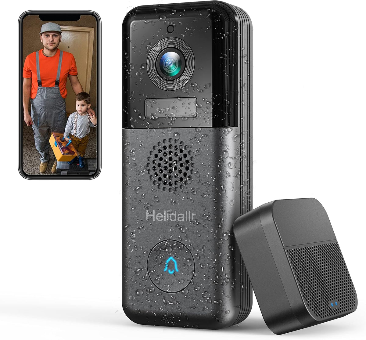 2K Wireless Video Doorbell Camera with 2-Way Audio Motion Detection Night Vision T76187