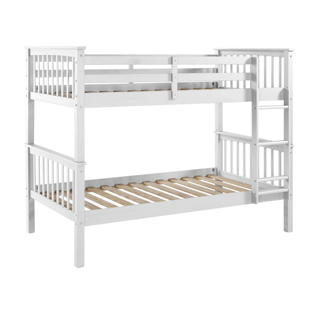 Twin Over Twin Solid Wood Bunk Bed White Y6675