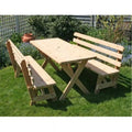 Cedar 4 ft. Picnic Table with 2 Backed Benches R9031
