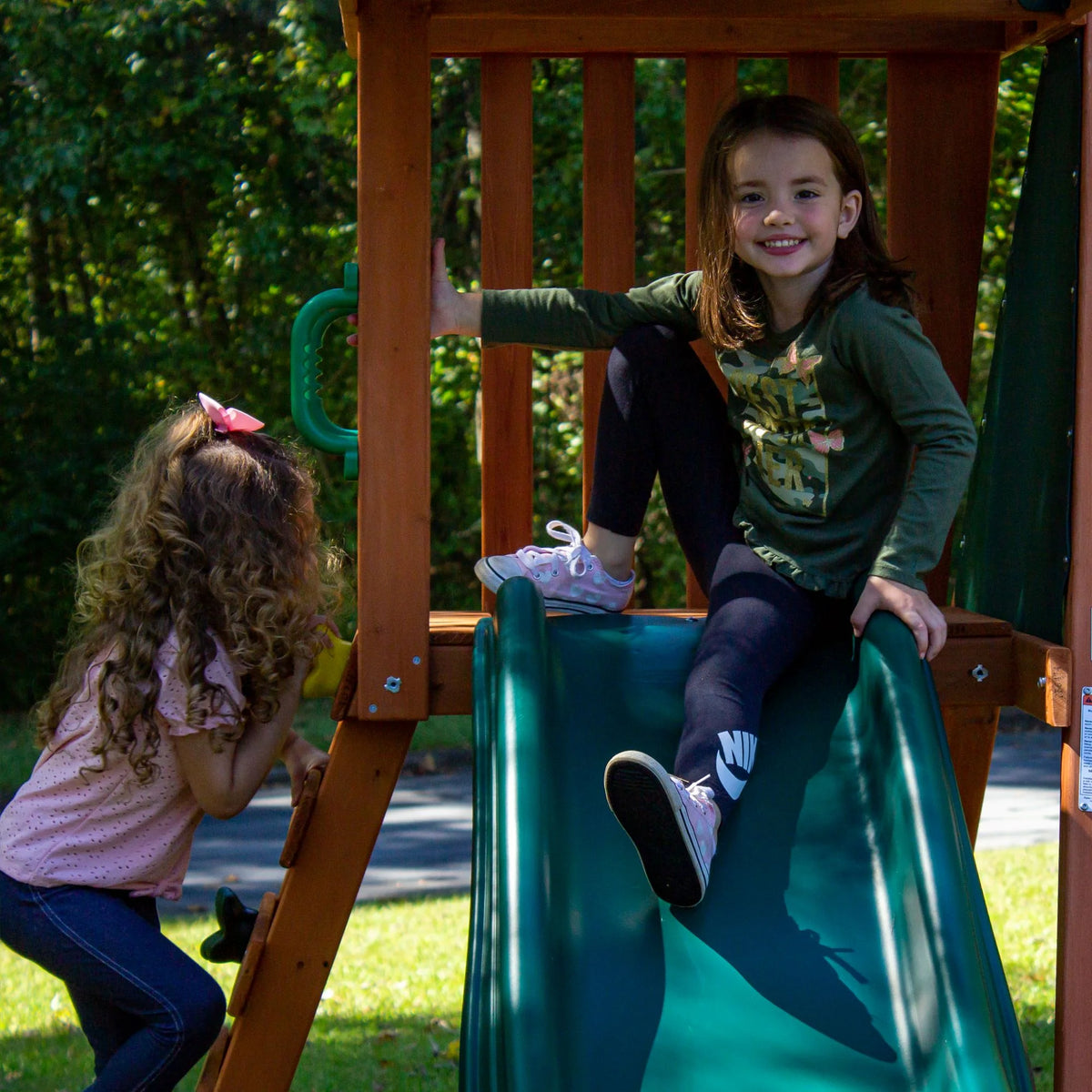 Basic Swing Set with Two Swings, Trapeze Swing, and Slide P980252