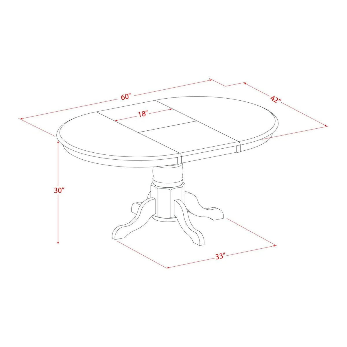 Oval Dining Table with Butterfly Leaf K764