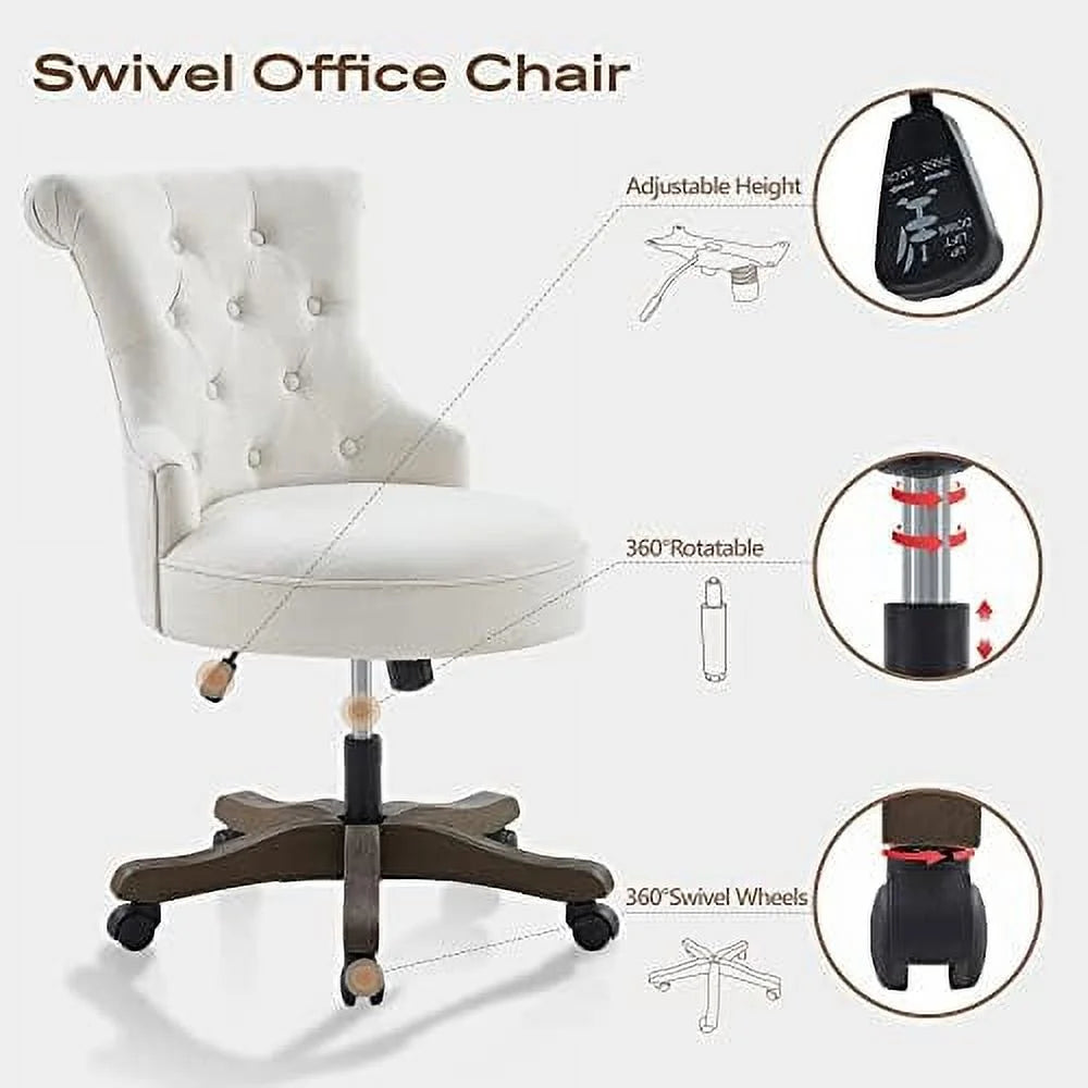 Adjustable Swivel Linen Fabric Office Chair with Wheels G515