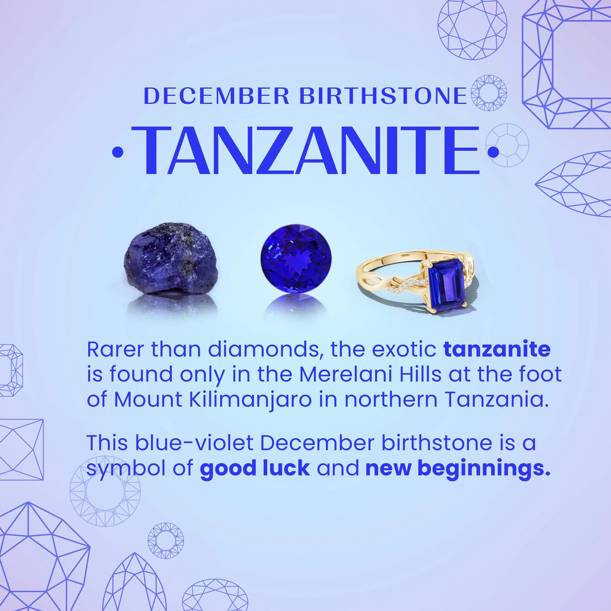 Natural Tanzanite Platinum Ring Size 7 R15645