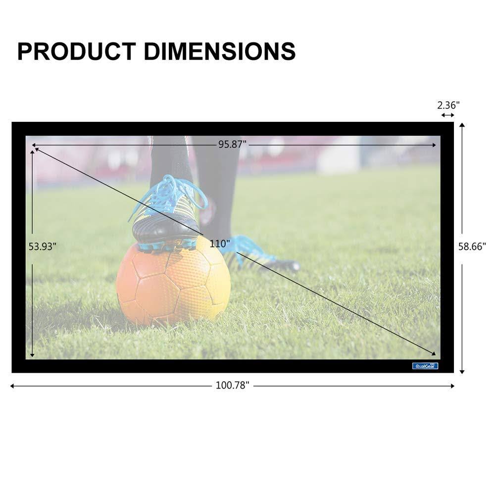 110-inch Fixed Frame Projector Screen 16:9 4K HD 1.0 Gain Acoustic White H420630