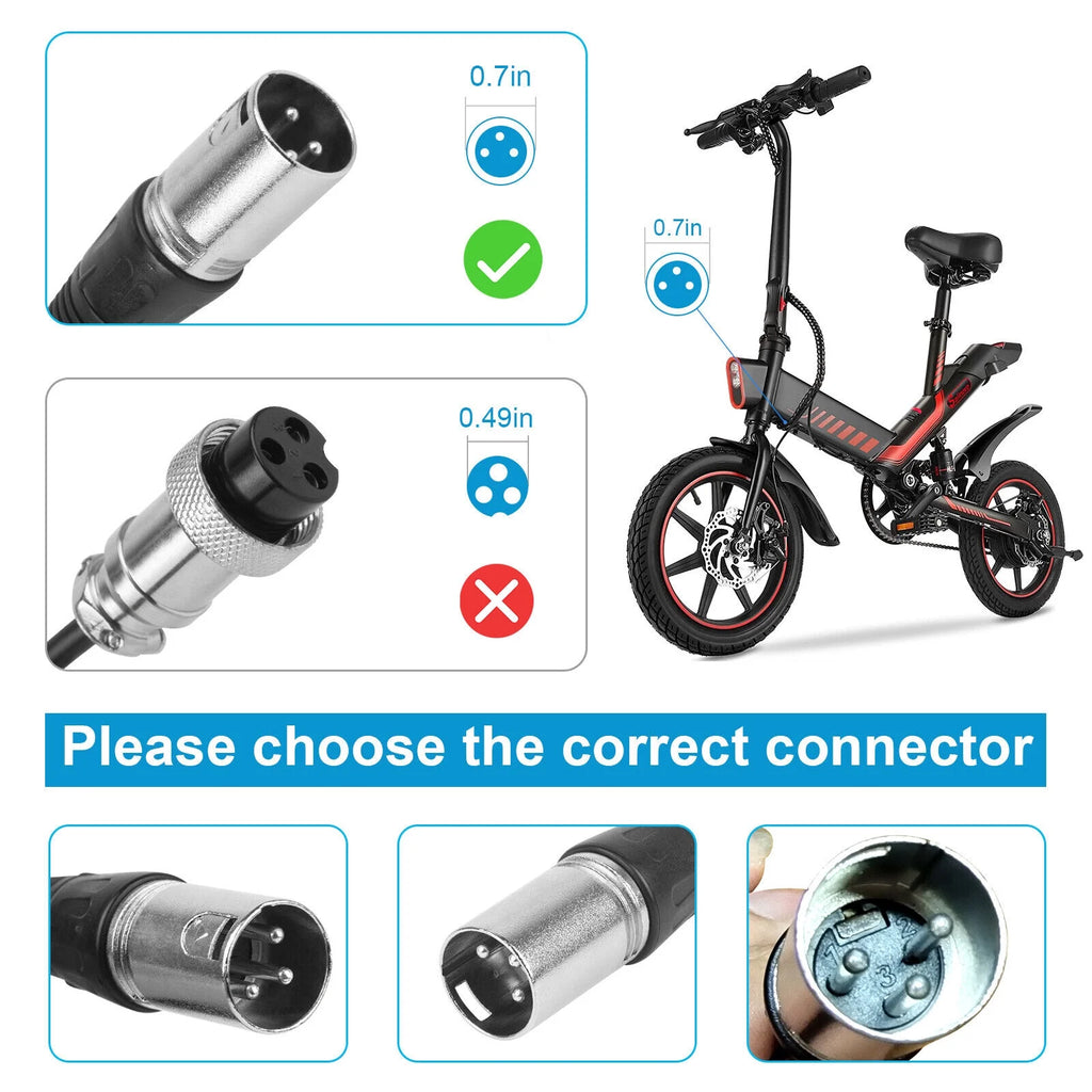 54.6V 2A Charger for 48 Volt Li-Ion Battery Pack Electric Bike D158