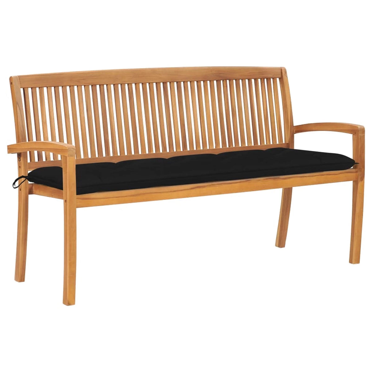 Black Cushion Teak Wood Garden Bench Q9402