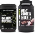 Unflavored Creatine Monohydrate and Chocolate Whey Protein Isolate Supplement Bundle R159221