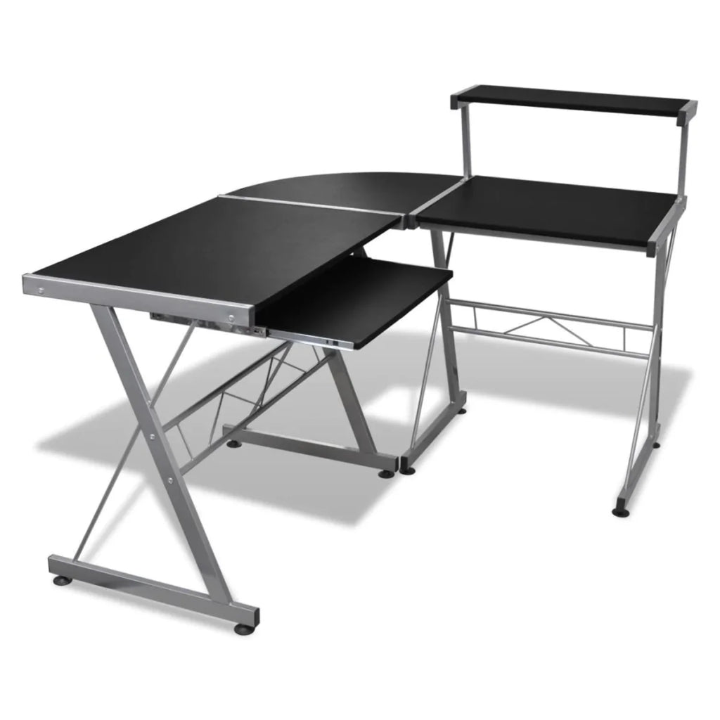 Black Computer Desk With Pull Out Keyboard Tray M229289