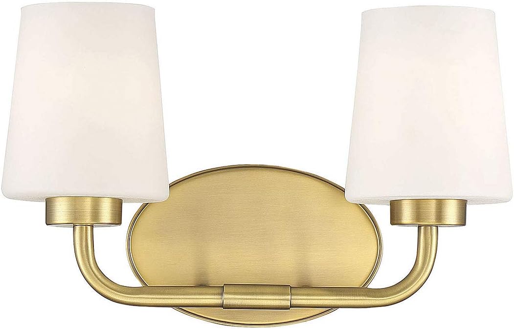 Warm Brass 2-Light Bathroom Vanity Light A9072