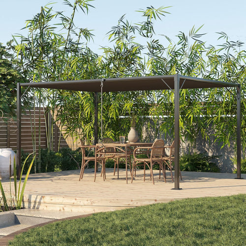 13' x 10' Outdoor Louvered Aluminum Pergola Gazebo with Adjustable Roof Q71452