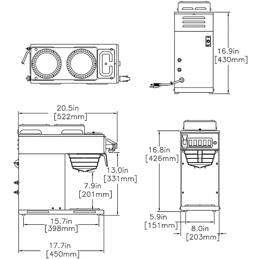 12-Cup Commercial Coffee Brewer F92557