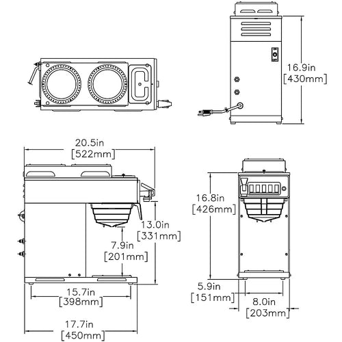 12-Cup Commercial Coffee Brewer F92557