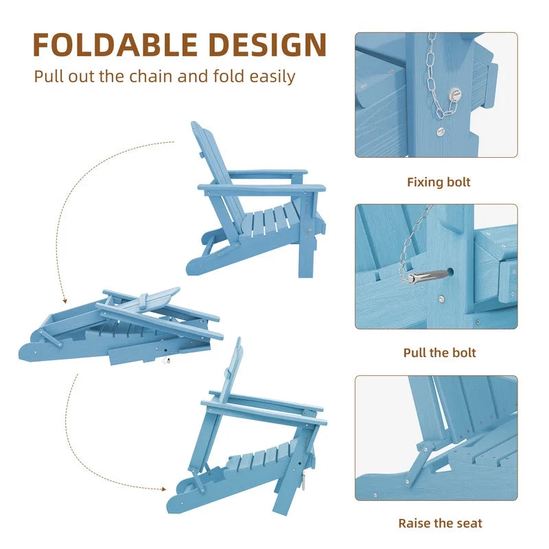 Red HDPE Folding Adirondack Chair E663