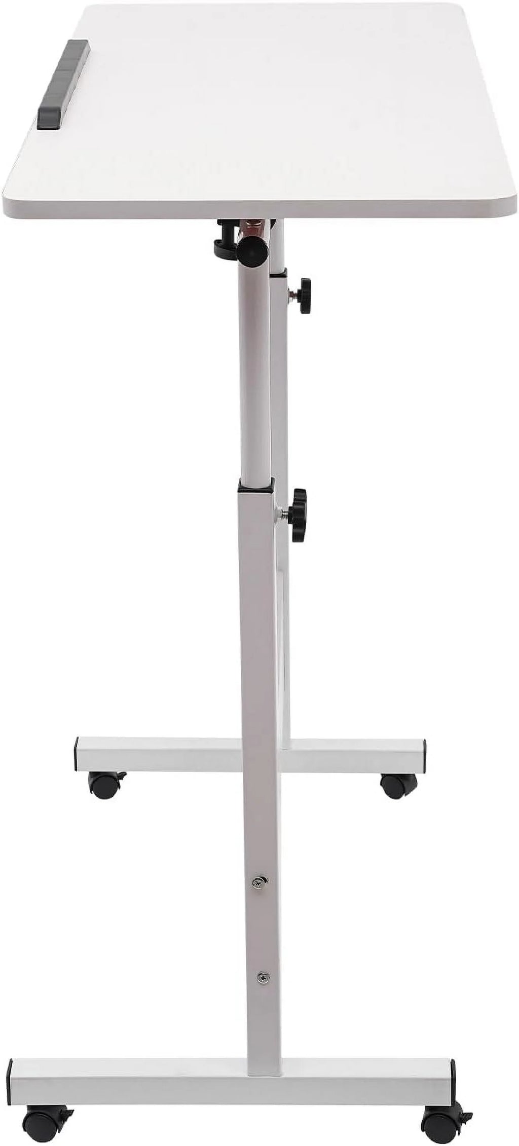 White Adjustable Height Standing Desk with 4 Wheels A257537