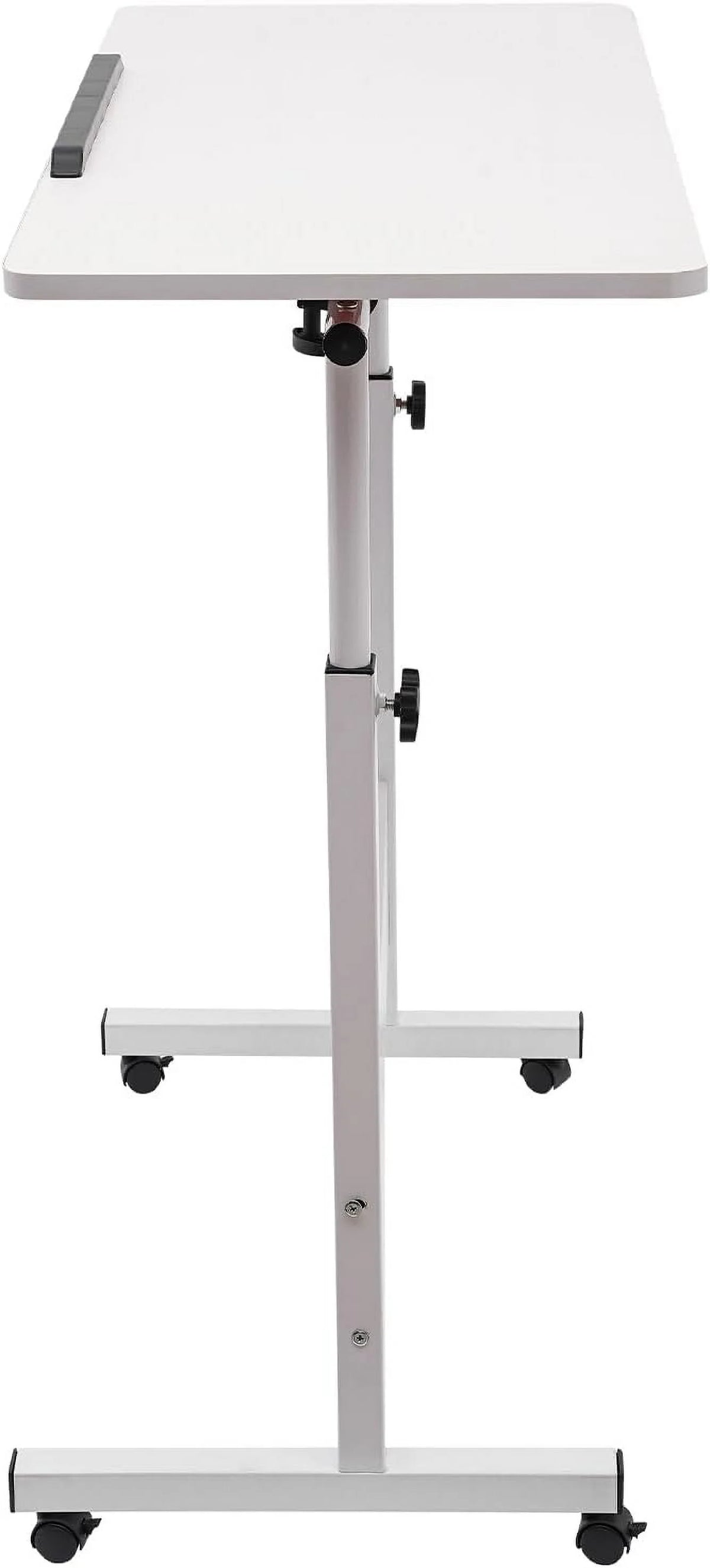 White Adjustable Height Standing Desk with 4 Wheels A257537